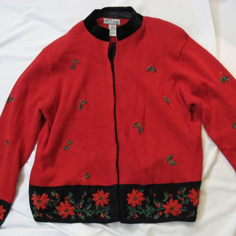 Heirloom Collectible holiday or Christmas cardigan XL